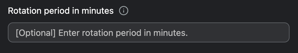 Token rotation configuration